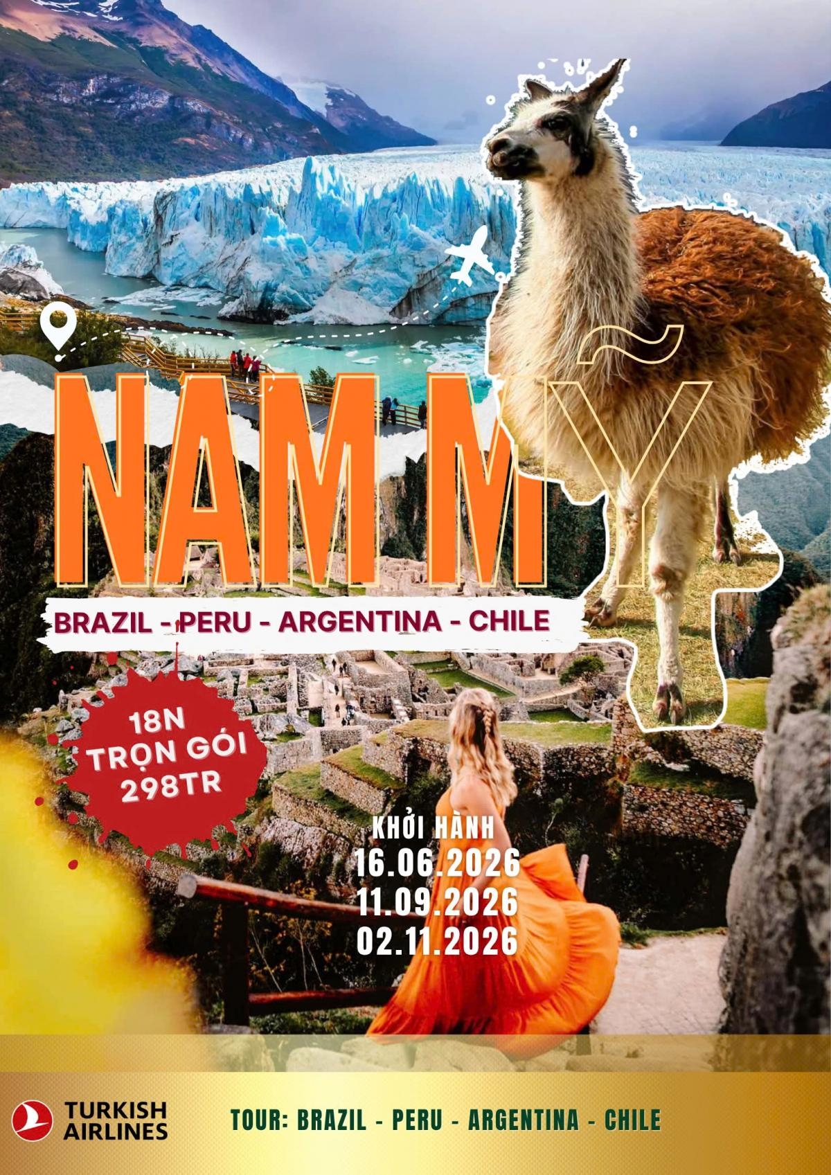 HÀNH TRÌNH KHÁM PHÁ 4 NƯỚC NAM MỸ: BRAZIL – PERU – ARGENTINA – CHILE